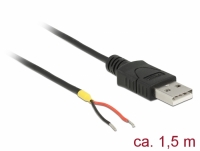 Delock Cable USB 2.0 Type-A male > 2 x open wires power 1.5 m Raspberry Pi