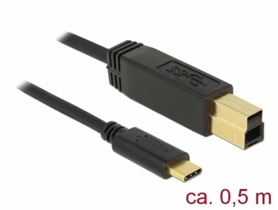 Delock USB 3.1 Gen 2 (10 Gbps) cable Type-C™ to Type-B 0.5 m