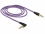 Delock Stereo Jack Cable 3.5 mm 4 pin male > male angled 1 m purple