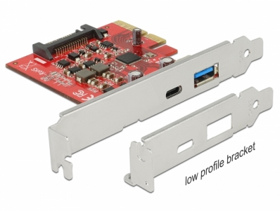 Delock PCI Express x4 Card > 1 x external USB Type-C™ female + 1 x external USB 3.1 Gen 2 Type-A female