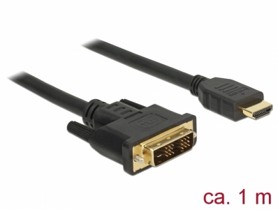 Delock Cable DVI 18+1 male > HDMI-A male 1 m black