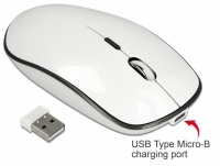 Delock Optical 4-button USB Type-A Desktop Mouse 2.4 GHz wireless – rechargeable