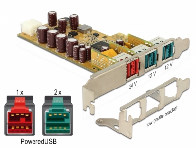 Delock PoweredUSB PCI Express Card > 1 x 24 V + 2 x 12 V