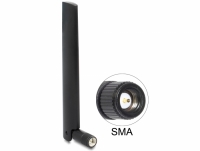 Delock NB-IoT 900 MHz Antenna SMA plug 3 dBi omnidirectional with tilt joint black