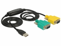 Delock Adapter USB 2.0 Type-A > 2 x Serial DB9 RS-232