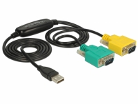 Delock Adapter USB 2.0 Type-A > 2 x Serial DB9 RS-232