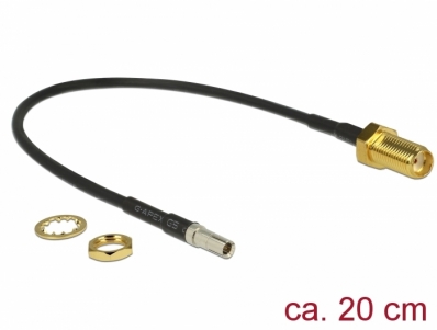 Delock Antenna Cable SMA jack bulkhead > TS-9 plug RG-174 20 cm black