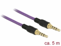 Delock Stereo Jack Cable 3.5 mm 4 pin male > male 5 m purple