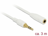 Delock Stereo Jack Extension Cable 3.5 mm 3 pin male to female 3 m white