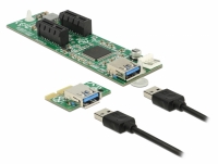 Delock Riser Card PCI Express x1 > 2 x PCIe x1 with 30 cm USB cable