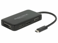 Delock Adapter USB Type-C™ Stecker > VGA / HDMI / DVI / DisplayPort Buchse schwarz