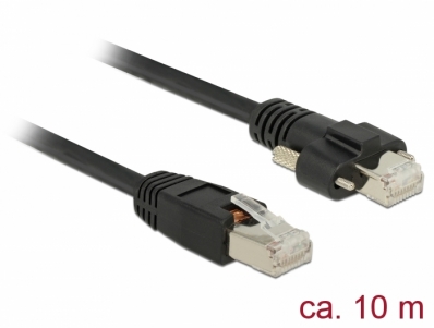 Delock Cable RJ45 plug > RJ45 plug with screws Cat.6 SSTP 10 m