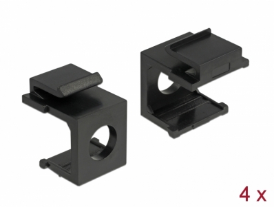 Delock Keystone cover black with 8 mm hole 4 pieces