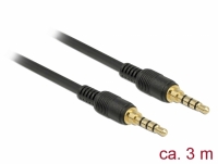 Delock Stereo Jack Cable 3.5 mm 4 pin male > male 3 m black