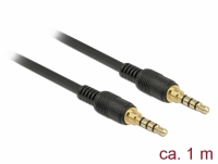 Delock Stereo Jack Cable 3.5 mm 4 pin male > male 1 m black