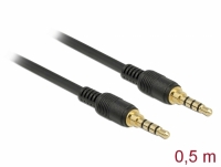 Delock Stereo Jack Cable 3.5 mm 4 pin male > male 0.5 m black