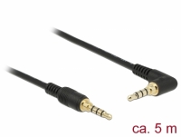 Delock Stereo Jack Cable 3.5 mm 4 pin male > male angled 5 m black