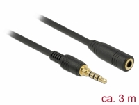 Delock Stereo Jack Extension Cable 3.5 mm 4 pin male to female 3 m black