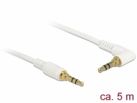 Delock Stereo Jack Cable 3.5 mm 3 pin male > male angled 5 m white