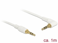 Delock Stereo Jack Cable 3.5 mm 3 pin male > male angled 1 m white