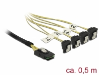 Delock Cable Mini SAS SFF-8087 > 4 x SATA 7 Pin angled 0.5 m