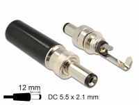 Delock Connector DC 5.5 x 2.1 mm with 12.0 mm length male