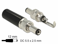 Delock Connector DC 5.5 x 2.5 mm with 12.0 mm length male