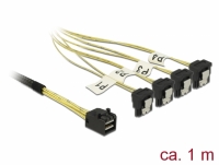 Delock Cable Mini SAS HD SFF-8643 > 4 x SATA 7 Pin angled 1 m
