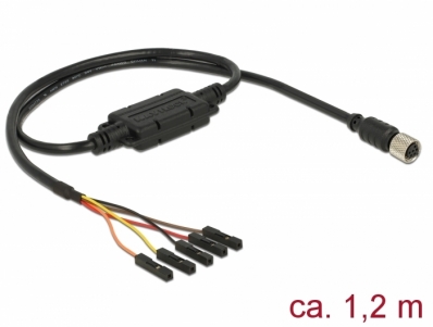 Navilock Connection Cable M8 female serial waterproof > 5 pin pin header, pitch 2.54 mm LVTTL (3.3 V) 1.2 m