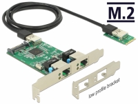 Delock Converter M.2 Key B+M male > 2 x Gigabit LAN – Low Profile Form Factor