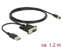 Navilock Connection Cable M8 female waterproof > DB9 female RS-232 1.2 m