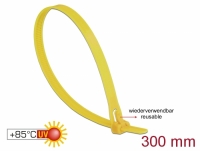 Delock Cable ties reusable heat-resistant L 300 x W 7.6 mm 100 pieces yellow