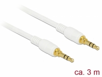 Delock Stereo Jack Cable 3.5 mm 3 pin male > male 3 m white