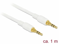 Delock Stereo Jack Cable 3.5 mm 3 pin male > male 1 m white