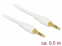 Delock Stereo Jack Cable 3.5 mm 3 pin male > male 0.5 m white