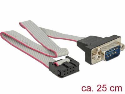 Delock Cable RS-232 Serial pin header female to DB9 male layout 1:1