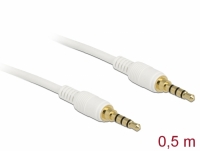 Delock Stereo Jack Cable 3.5 mm 4 pin male > male 0.5 m white