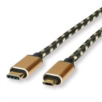 ROLINE GOLD USB 2.0 Cable, C - Micro B (reversible), M/M, 4.5 m