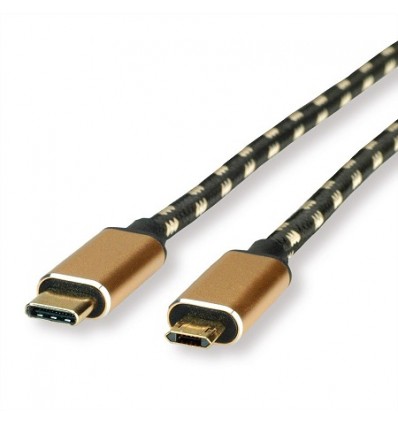 ROLINE GOLD USB 2.0 Cable, C - Micro B (reversible), M/M, 4.5 m