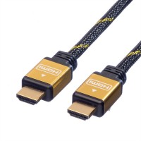ROLINE GOLD HDMI HS kabelis ar tīklu, 4K, 3840x2160 @30Hz HDMI, M-M 2 m