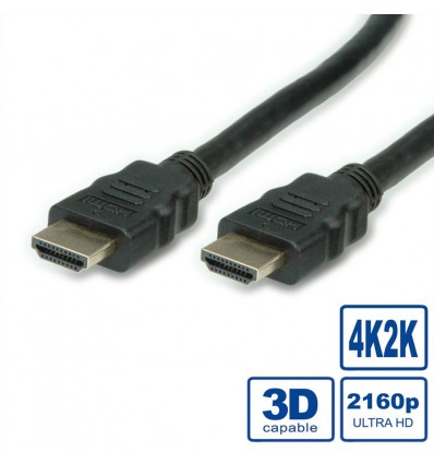 Secomp HDMI Ultra HD Cable + Ethernet, M/M, black, 1.0 m
