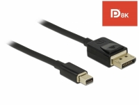 Delock Mini DisplayPort to DisplayPort cable 8K 60 Hz 2 m DP 8K certified
