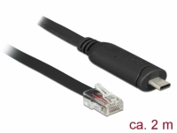 Delock Adapter USB 2.0 Type-C male > 1 x Serial RS-232 RJ45 male 2.0 m black