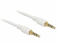 Delock Stereo Jack Cable 3.5 mm 4 pin male > male 1 m white