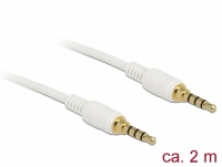 Delock Stereo Jack Cable 3.5 mm 4 pin male > male 2 m white