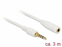 Delock Stereo Jack Extension Cable 3.5 mm 4 pin male to female 3 m white