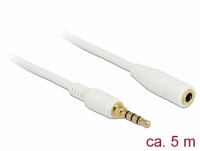 Delock Stereo Jack Extension Cable 3.5 mm 4 pin male to female 5 m white