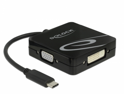 Delock USB Type-C™ adapter for a VGA, HDMI, DVI or DisplayPort monitor