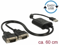 Delock USB 2.0 to 2 x serial RS-232 adapter