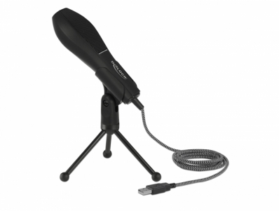 Delock USB Condenser Microphone with Table Stand - ideal for gaming, Skype and vocals